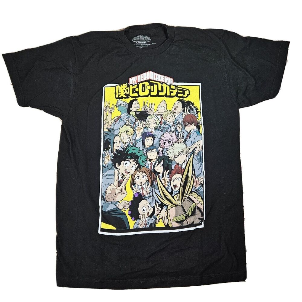 My Hero Academia Shirt Black Anime Size Large Graphic Tee